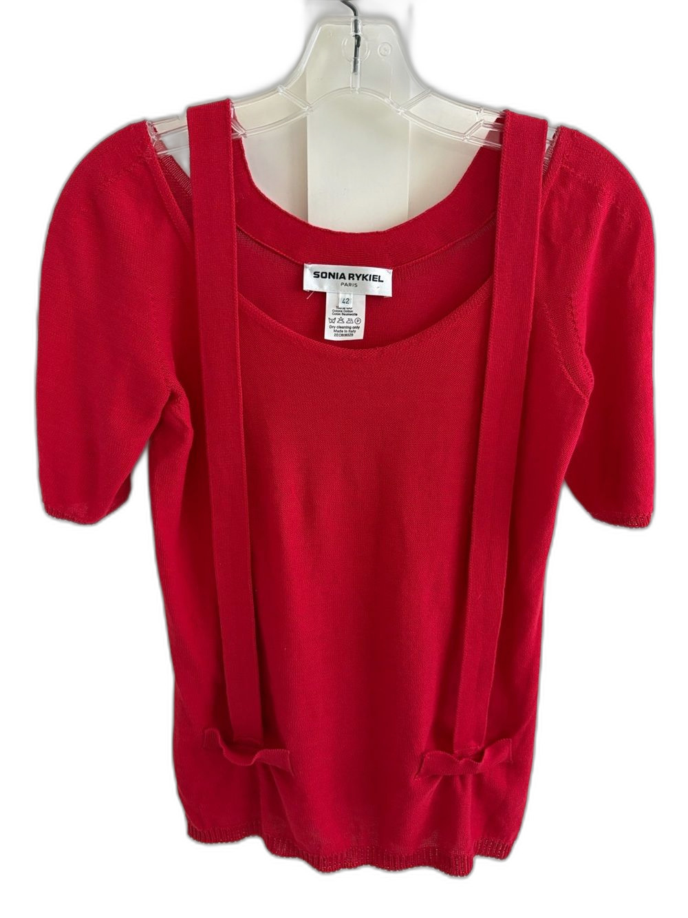 NWOT Sonia Rykiel Paris made in Italy Cherry Red Sweater Sz 42 US small